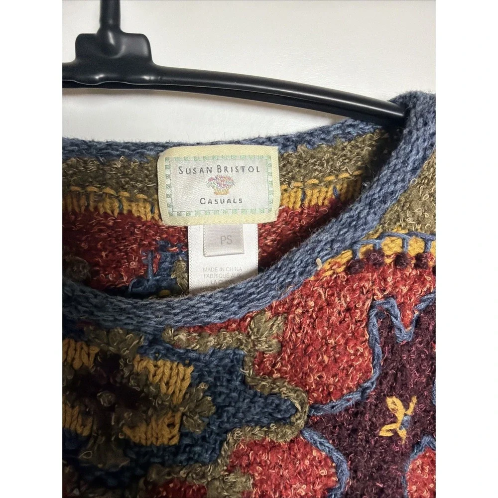 Vintage Susan Bristol Knit Floral Cardigan Size‎ PS Y2K 2000 Long Sleeve Warm